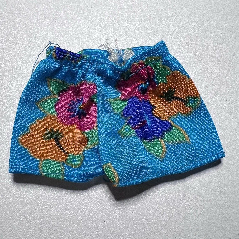 1987 Island Fun Ken Doll Tropical Hibiscus Floral‎ Pink Orange Purple Green